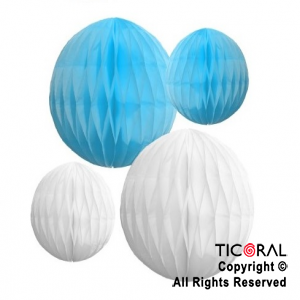 ADORNO KIT GLOBO CELESTE Y BLANCO x 4 UNIDADES